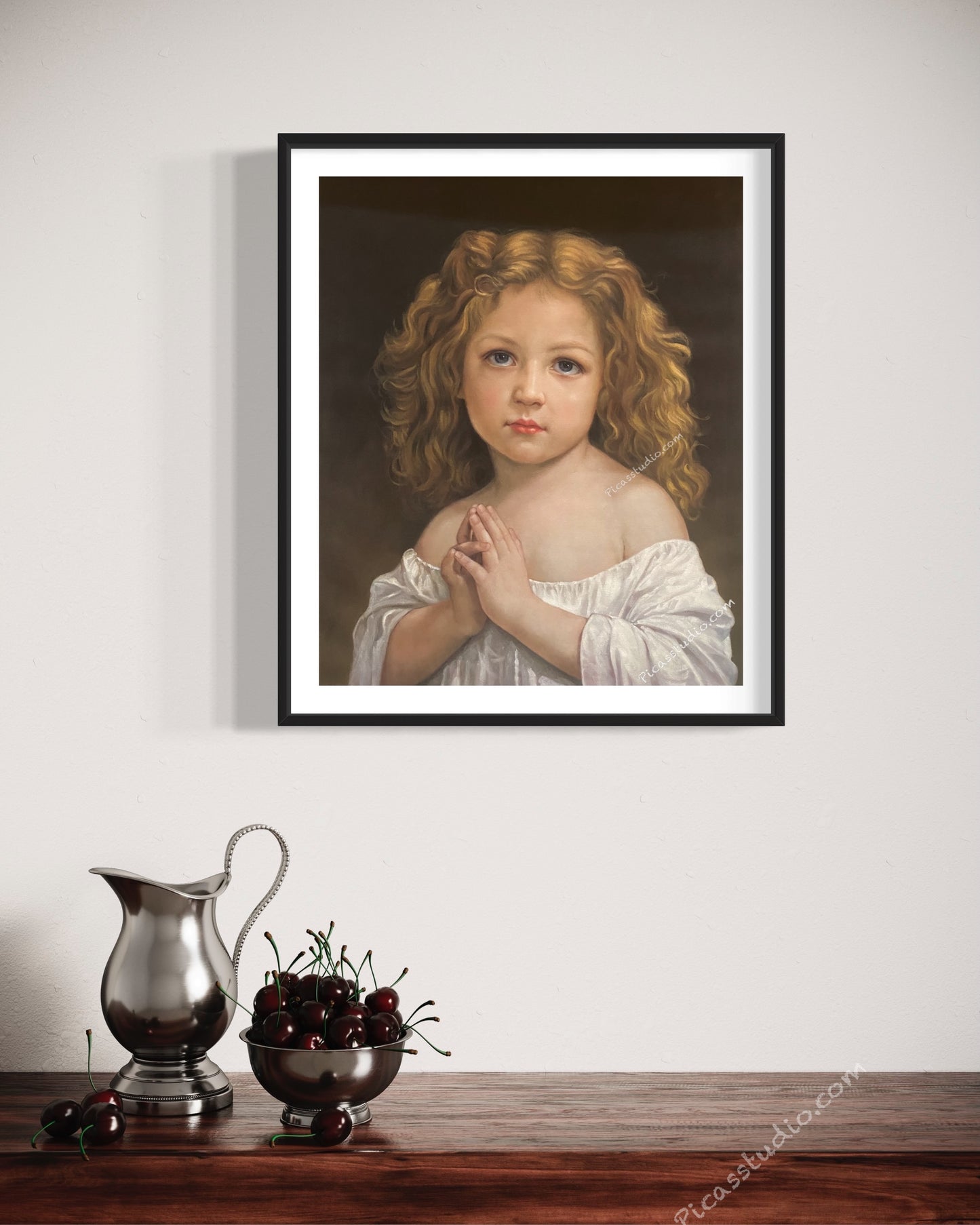 Old Master Art Portrait Little Baby Oil Painting Hand Painted on Canvas Vintage Wall Art Decor Unframed