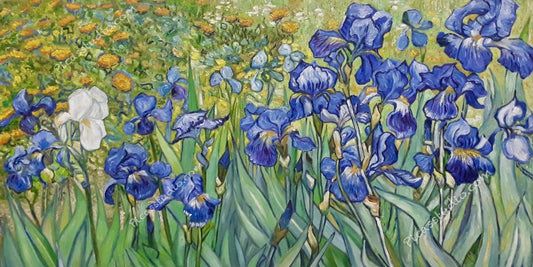 Vincent van Gogh Oil Painting Irises Flowers Hand Painted Art on Canvas Wall Decor Unframed