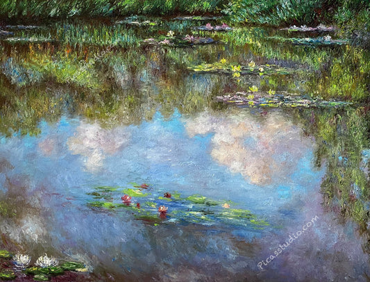 Claude Monet Oil Painting Water Lilies Hand Painted Art on Canvas Wall Decor Unframed