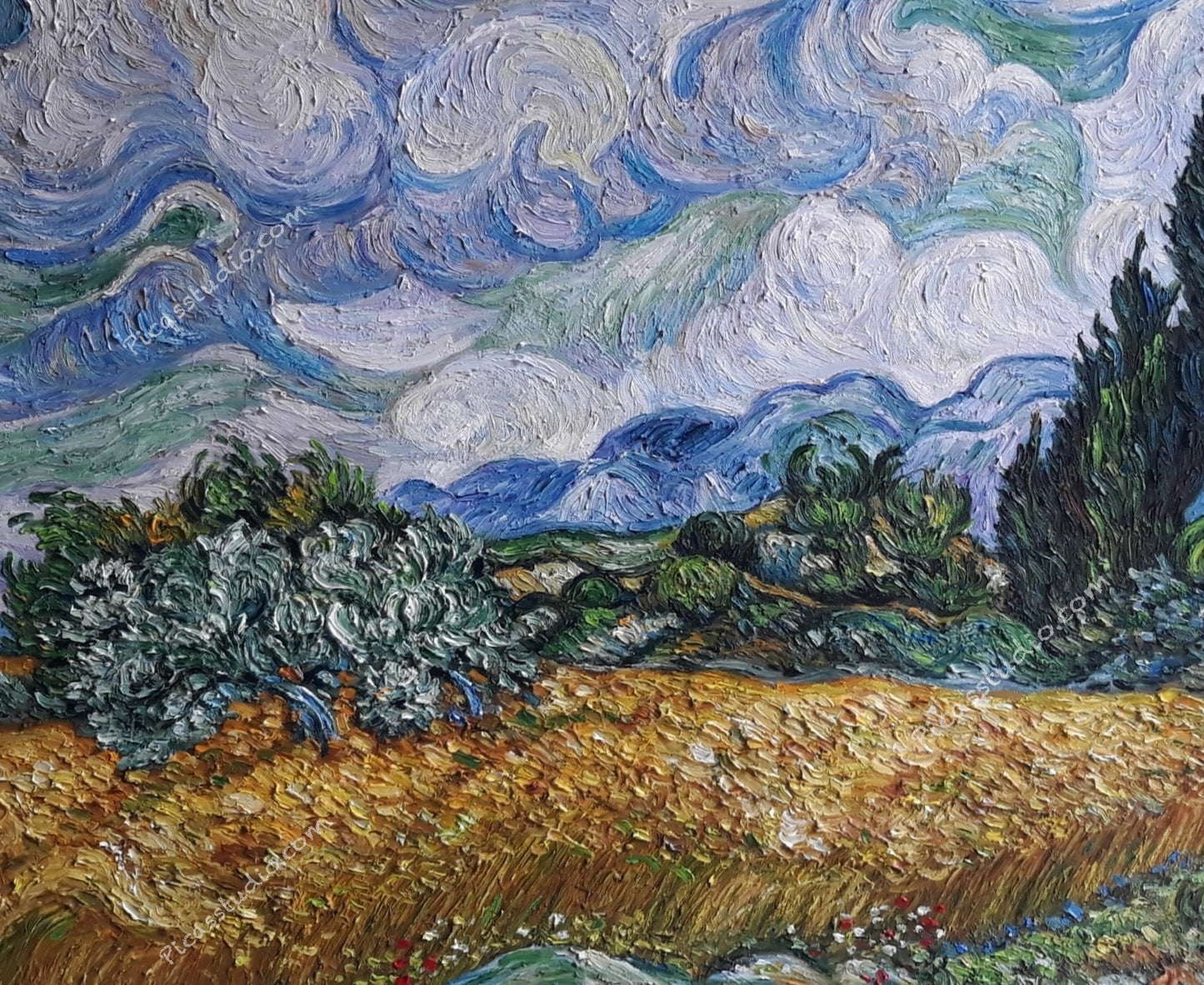 Vincent van Gogh Wheat Field with Cypresses Oil Painting Hand Painted Art on Canvas Wall Decor Unframed