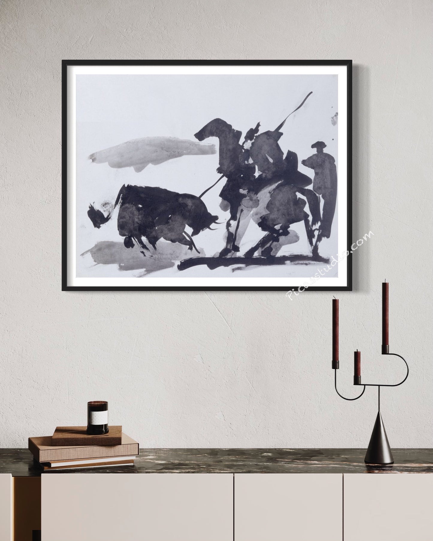 Pablo Picasso Oil Painting Bullfight Scene Hand Painted Art on Canvas Wall Decor Unframed