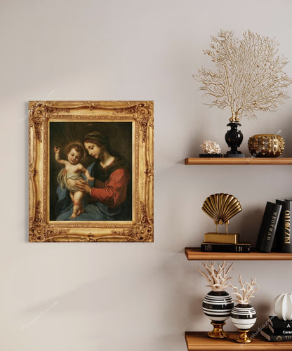 Madonna and Child by Carlo Dolci Oil Painting Hand Painted Art on Canvas Wall Decor Unframed