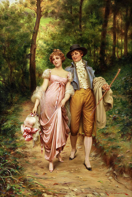 A Woodland Walk painting by Frederic Soulacroix Oil Hand Painted on Canvas Vintage Wall Art Decor Unframed
