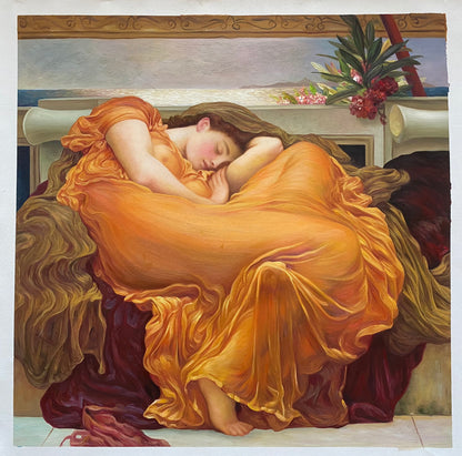 Flaming June Painting by Frederic Leighton Oil Painting Hand Painted on Canvas Wall Art Decor Unframed