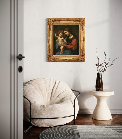 Madonna and Child by Carlo Dolci Oil Painting Hand Painted Art on Canvas Wall Decor Unframed
