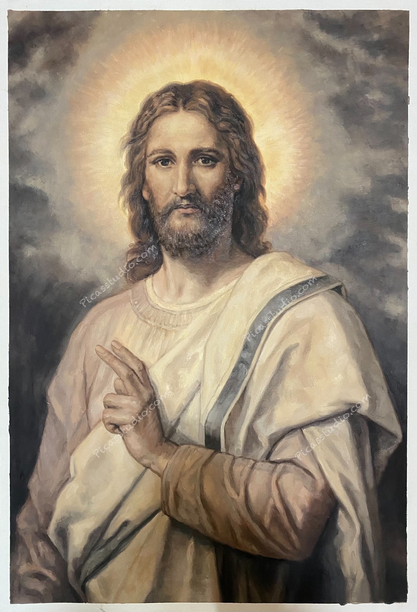 Jesus Christ by Heinrich Hofmann Portrait Oil Painting Hand Painted Art on Canvas Wall Decor Unframed
