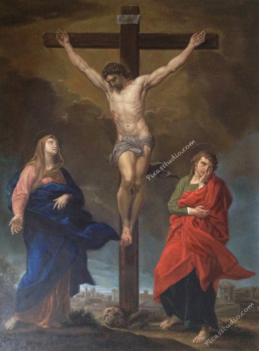 The crucifixion of Jesus Oil Painting Hand Painted on Canvas Old Master Art Vintage Wall Decor Unframed