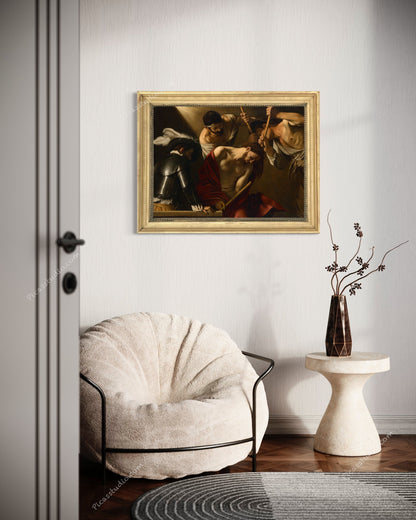 The Crowning with Thorns Caravaggio Oil Painting Hand Painted Art on Canvas Wall Decor Unframed