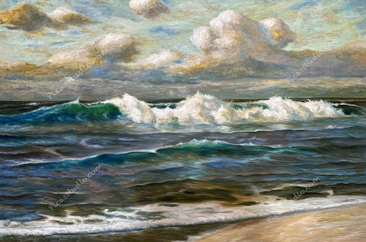 Vintage Art Ocean Sea Oil Painting Hand Painted on Canvas Wall Decor Unframed