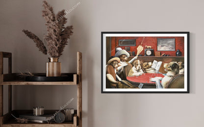 Dogs Playing Poker, Sitting up with a sick friend - Marcellus Coolidge Oil Painting Hand Painted Art on Canvas Wall Decor Unframed