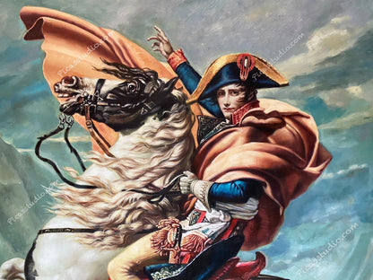 Napoleon Crossing the Alps Jacques-Louis David Oil Painting Hand Painted on Canvas Vintage Wall Art Decor Unframed