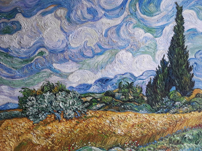 Vincent van Gogh Wheat Field with Cypresses Oil Painting Hand Painted Art on Canvas Wall Decor Unframed