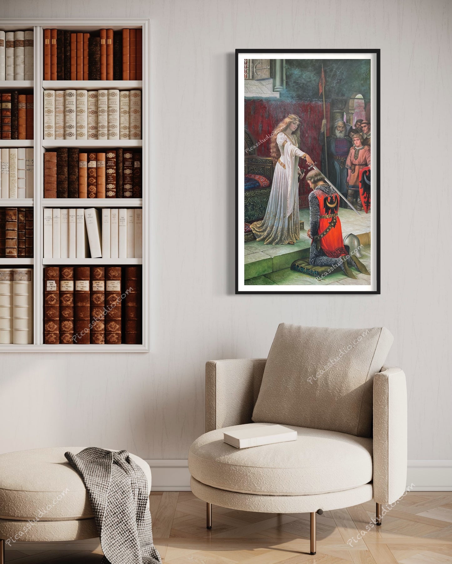 The Accolade by Edmund Blair Leighton Oil Painting Hand Painted on Canvas Vintage Wall Art Decor Unframed