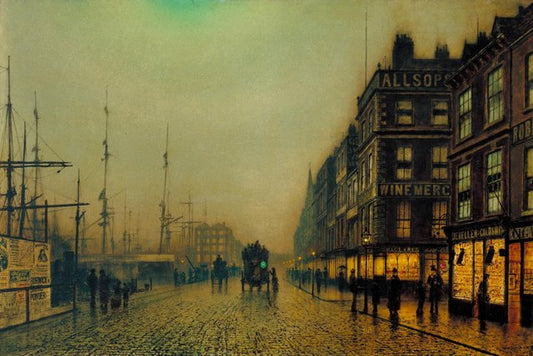 John Atkinson Grimshaw Cityscapes by Moonlight Oil Painting Landscape Hand Painted Art on Canvas Wall Decor Unframed