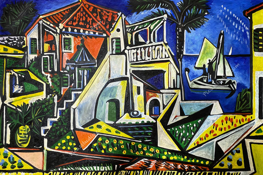 Pablo Picasso Mediterranean Landscape, 1953 Oil Painting Hand Painted Art on Canvas Wall Decor Unframed