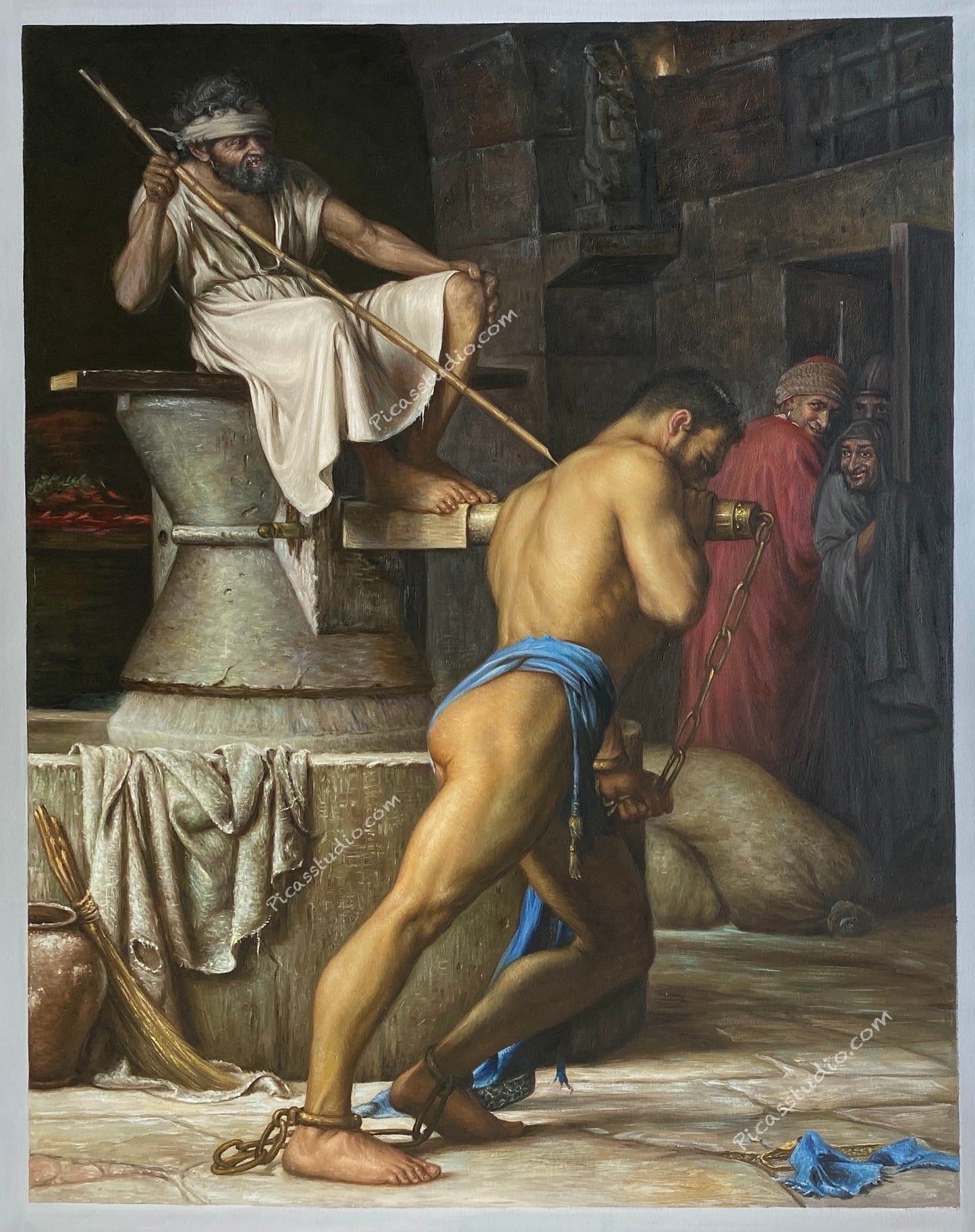 Samson and the Philistines by Carl Heinrich Bloch Oil Painting Hand Painted Art on Canvas Wall Decor Unframed