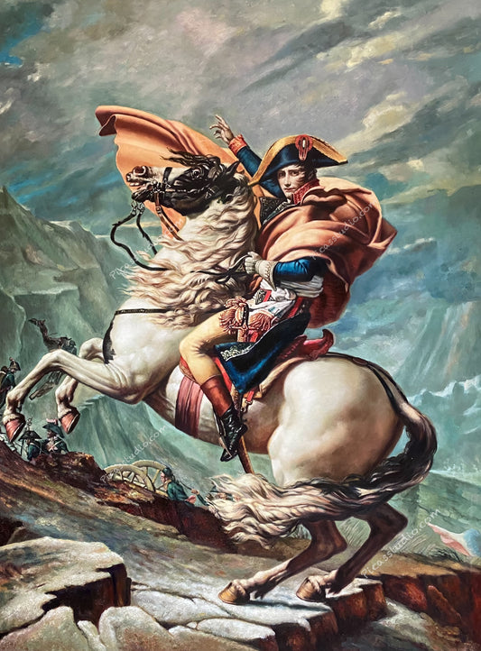 Napoleon Crossing the Alps Jacques-Louis David Oil Painting Hand Painted on Canvas Vintage Wall Art Decor Unframed