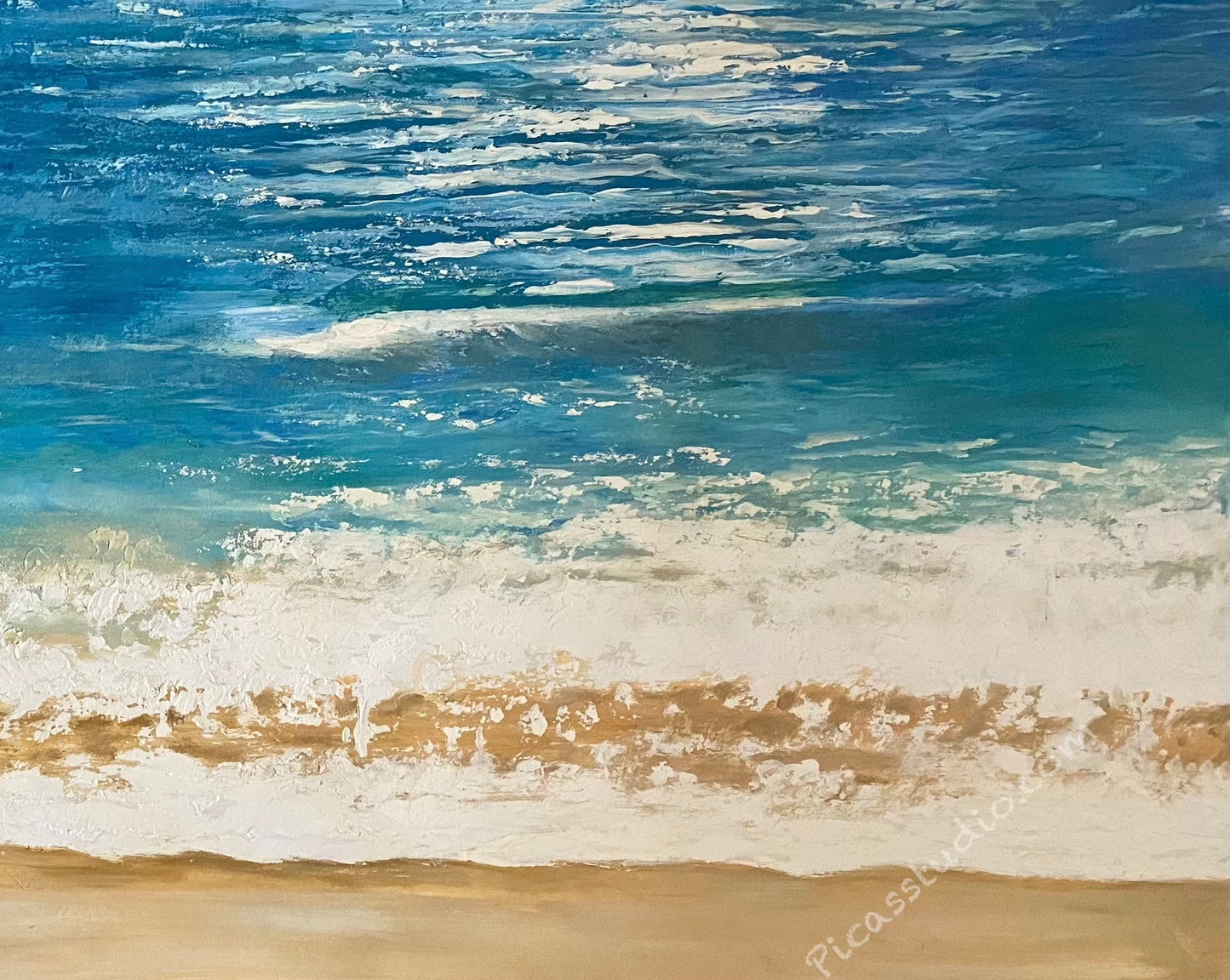 Original Abstract Ocean Wave Oil Painting Hand Painted Art on Canvas Wall Decor Unframed