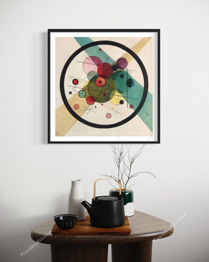 Wassily Kandinsky Circles in a Circle Oil Painting Hand Painted Art on Canvas Wall Decor Unframed