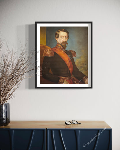 Old Master Art Portrait of Emperor Napoleon III of France Oil Painting Hand Painted on Canvas Vintage Wall Art Decor Unframed