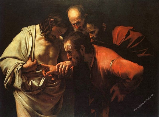 The Incredulity of Saint Thomas by Caravaggio Oil Painting Hand Painted Art on Canvas Wall Decor Unframed