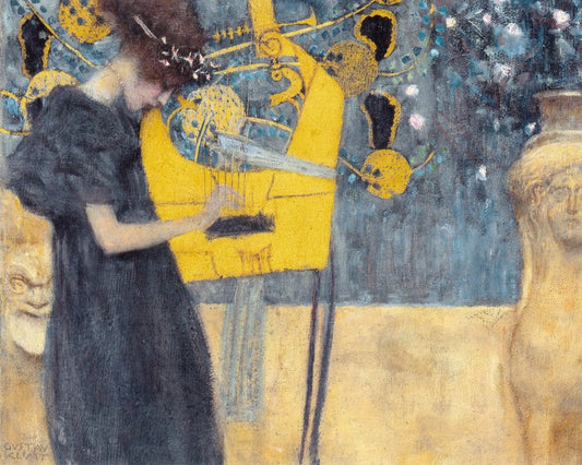 Music by Gustav Klimt, 1895 Oil Painting Hand Painted Art on Canvas Wall Decor Unframed