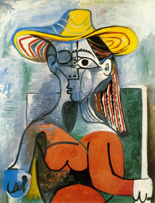 Pablo Picasso Oil Painting Bust of Woman with a Hat, 1962 Hand Painted on Canvas Wall Art Decor Unframed
