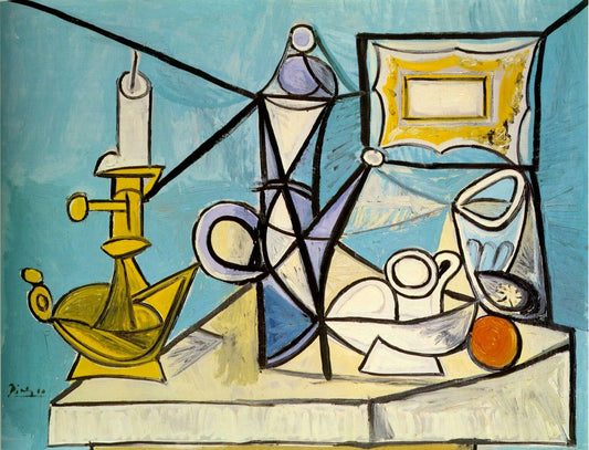 Pablo Picasso Oil Painting Still life with Lamp Hand Painted on Canvas Wall Art Decor Unframed