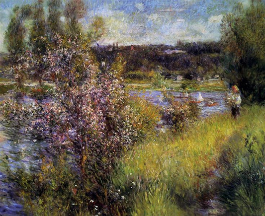 Pierre-Auguste Renoir The Seine at Chatou, 1881 Oil Painting Landscape Hand Painted on Canvas Wall Art Decor Unframed