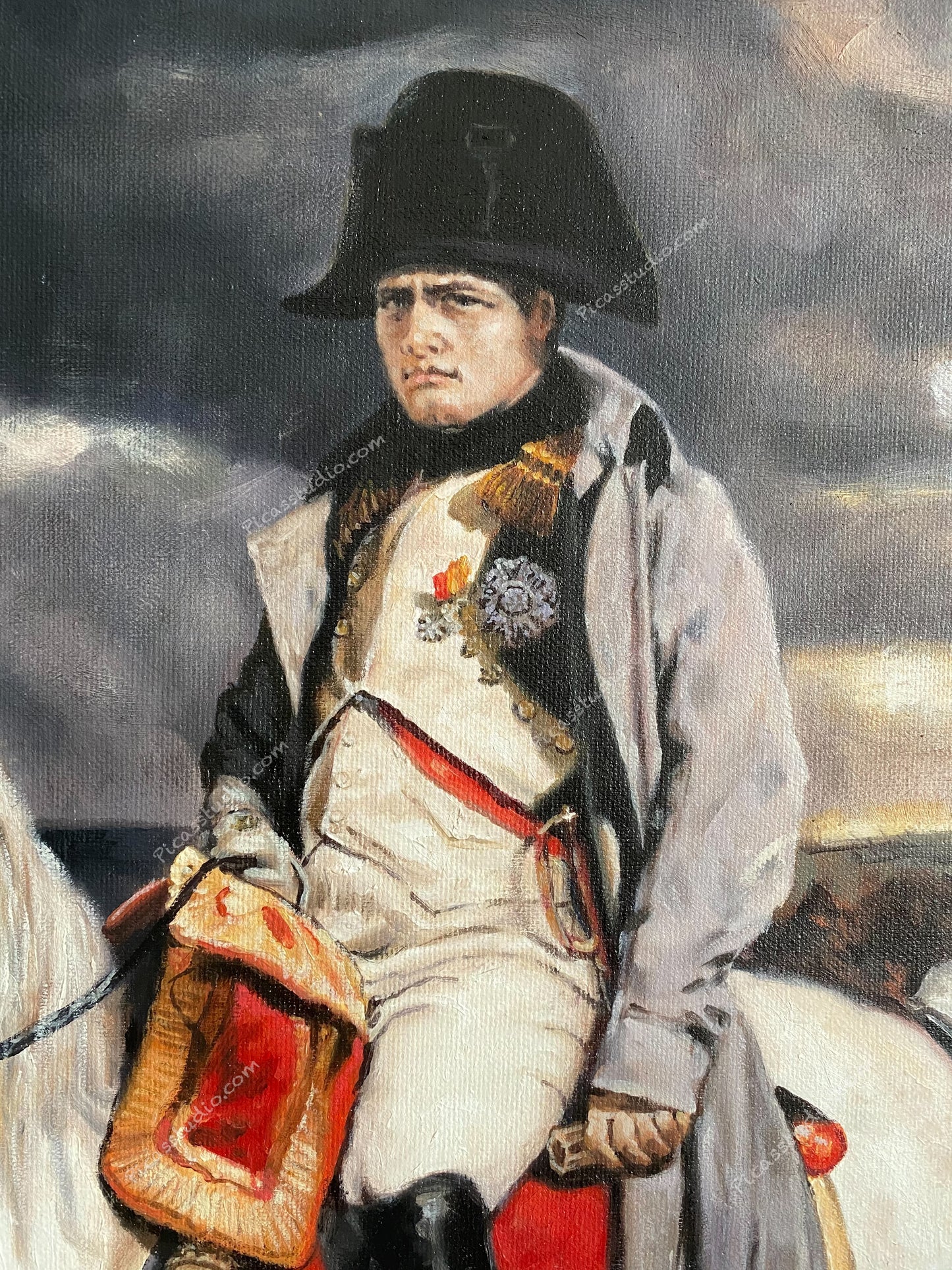 Napoleon I in 1814 by Jean-Louis-Ernest Meissonier Oil Painting Old Master Art Hand Painted on Canvas Vintage Wall Decor Unframed