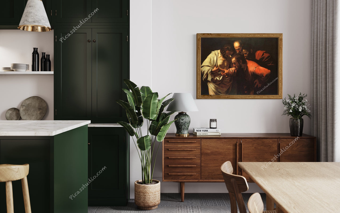 The Incredulity of Saint Thomas by Caravaggio Oil Painting Hand Painted Art on Canvas Wall Decor Unframed